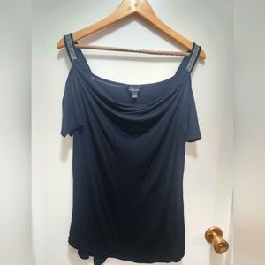 Rock and Republic Women's Black Vold Shoulder with Metal Detail on Strap XL